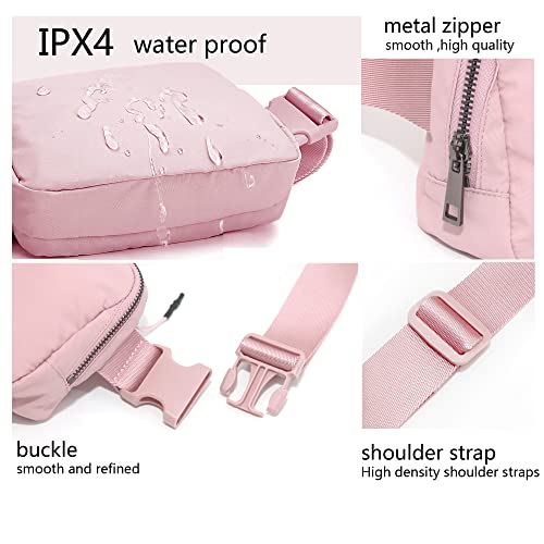 Fanny Belt Bag Waist Pack Crossbody Bags Bum Bag for Running Hiking Travel Workout Adjustable Strap for Women -pink - color: pink