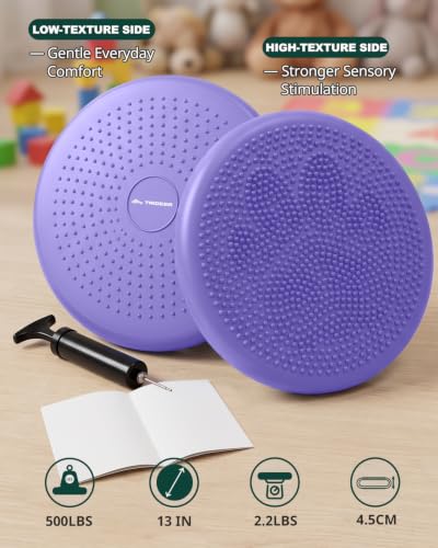 Trideer Wobble Cushion, Balance Pad, Wiggle Seat for Flexible Seating - color: Light Purple