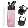BJPKPK 18oz Insulated Water Bottle with Straw Lid, Stainless Steel Bottle - color: Blossom, size: 18 Ounces