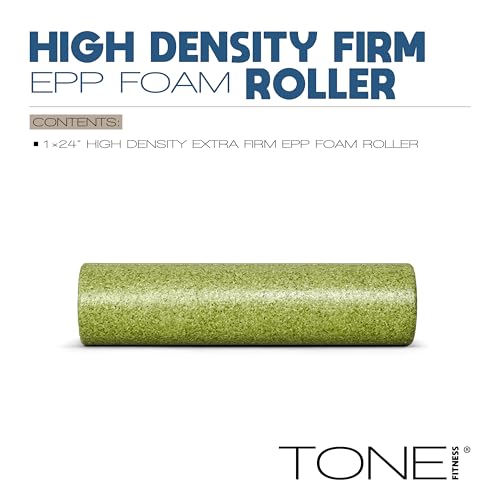 TONE Fitness Firm High-Density Foam Roller for Exercise, Massage & Recovery - color: Green, size: 24 Inch