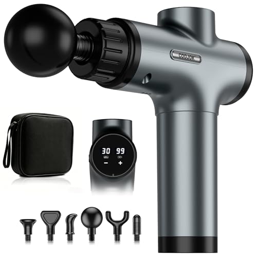 Massage Gun, Deep Tissue Percussion Massager 30 Speeds for Pain Relief - color: Gray