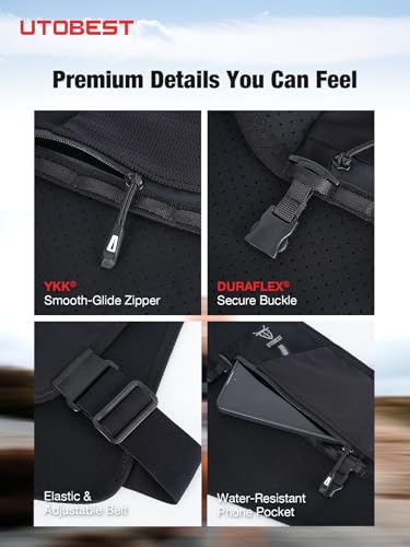 UTOBEST Running Vest Reflective Hydration Backpack 5L UTR113 - color: Vest（500ml flask included）, size: Medium