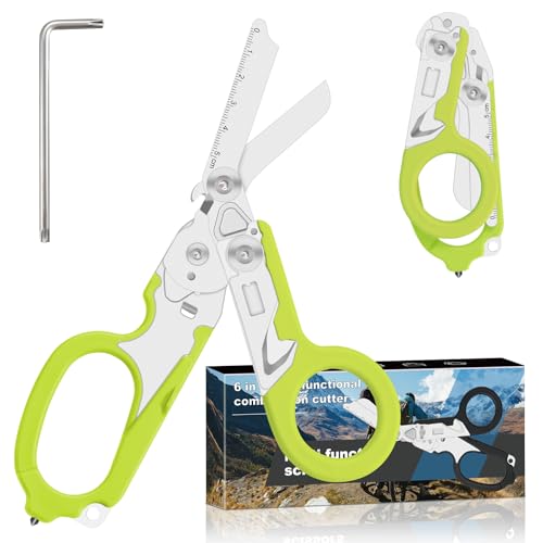 6-in-1 Heavy-Duty Emergency trauma shears (Green) - color: Green