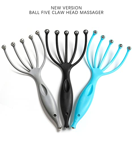 Head Massager,Protable Handheld SPA Scalp Massage Tool for Deep Relaxation & Stress Reduction Wet and Dry in The Office Home SPA (2-Pack) (Black Black) - color: Black Black