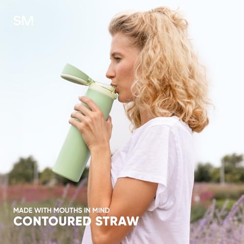 Simple Modern Water Bottle with Straw & Handle | 24oz | Yellow - color: -Lemoncello, size: 24 Ounces