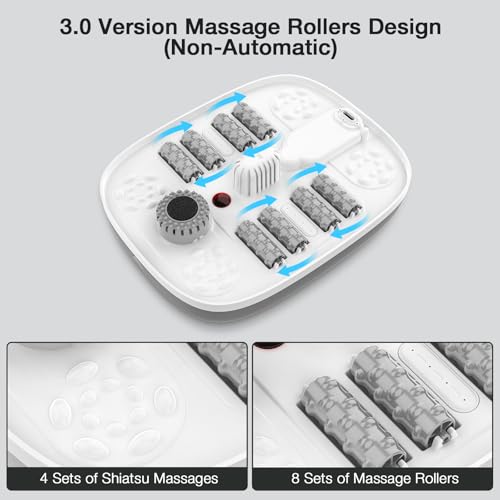HOSPAN Collapsible Foot Spa, Foot Bath Massager with Heat, Bubble & Massage - color: Gray