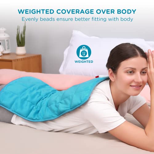Comfytemp Weighted Heating Pad for Period & Back, FSA XL Heat Pad, 12"x24" - color: Light Blue