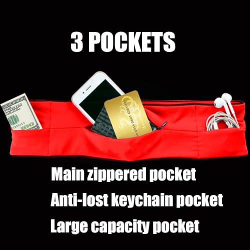 AnsrJ Slim Running Belt,Pockets with Zippers,Waist Pack for Phone Holder. - color: camouflage, size: X-Large