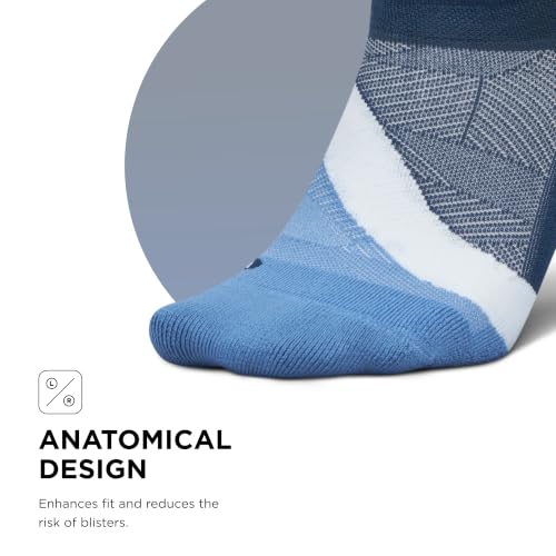 Feetures Elite Light Cushion No Show Tab Sock Wave - color: Blue Wave (1 Pair), size: Small