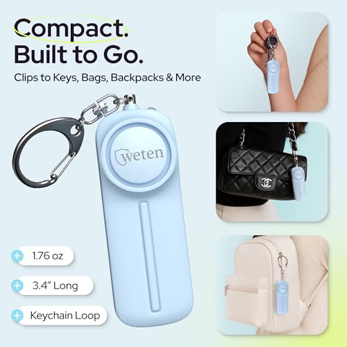 Personal Safety Alarm Keychain for Women, 130dB Panic Pin Siren, Blue - color: C - Blue