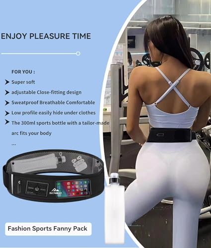 SENIKO Running Belt Hydration with Bottles,Fanny Pack Water Bottle Holder, Zipper Waist Pouch Fits Most phones,Zerobounce Design for Cycling Climbing Marathon (upgradation) - style: Upgradation