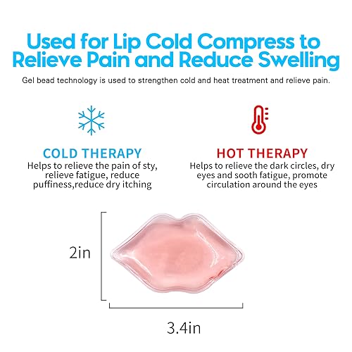 (10 PCS) Lip Ice Pack ，Ice Compress After Lip ice Treatment, Reusable ice pad for Cosmetic, Lip Shape ice Pack to Relieve Pain and Relax Lips, Anti-Aging Lip Care ice Pack to Reduce Lip Swelling
