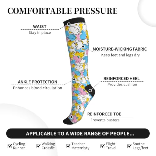 Compression Socks Women and Men 15-20mmHg-Circulation Support Socks for Athletic Running Cycling - color: Duck