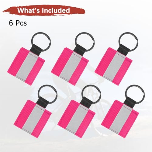 Safety Reflector Pendants, Fabric Reflective Safety Keychain Gear for Backpack & Running & Cycling - color: Pink