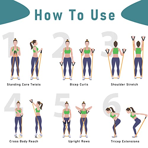 Resistance Bands with Handles, Exercise Bands with Handles, Door Anchor - color: Blue-40lbs