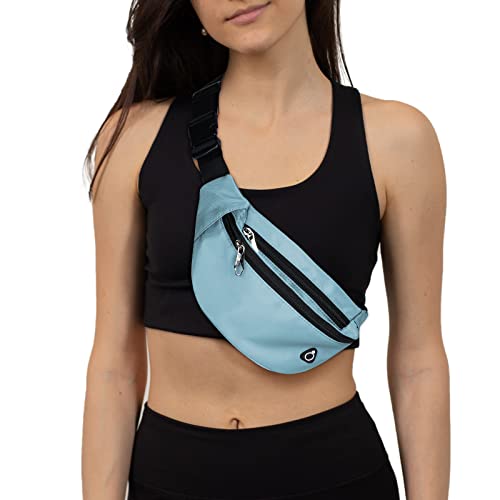 Fanny Packs for Men and Women Water-Repellent Sports Waist Pack Bag - color: 2pack-Black/Grey Blue