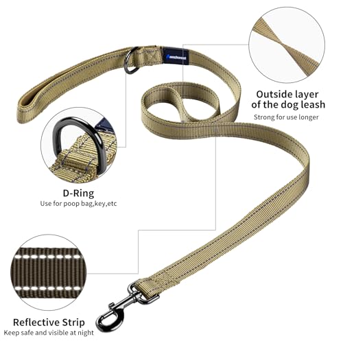 Annchwool No Pull Dog Harness with Padded Handle+5 Ft Leash(Brown-Set,S) - color: Brown Set, size: S