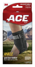 ACE Ankle Brace with Side Stabilizers, Adjustable, Black, 1/Pack - size: 1 Count (Pack of 1)