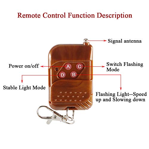 4x4 LED 4 in 1 Surface Mount Grill Light DC12V Wireless Remote Emergency Flashing Beacon Lamp Police Light Strobe Warning For Truck Trailer Caravan Van (White Amber) - color: Amber & White, size: 4 in 1