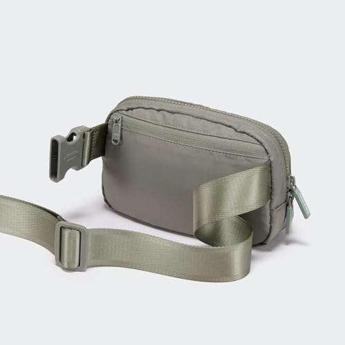 Pander Nylon Fanny Pack for Women, Two-Way Zipper Crossbody Bag - color: Grey Sage