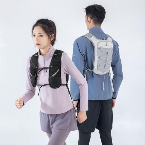 Azarxis Hiking Hydration Pack 5L Running Backpack Daypack Vest with 2L Water Bladder for Women Men Cycling Biking Trail Race (Black with a 350ml Water Bottle) - color: #5 Black with a 350ml Water Bottle