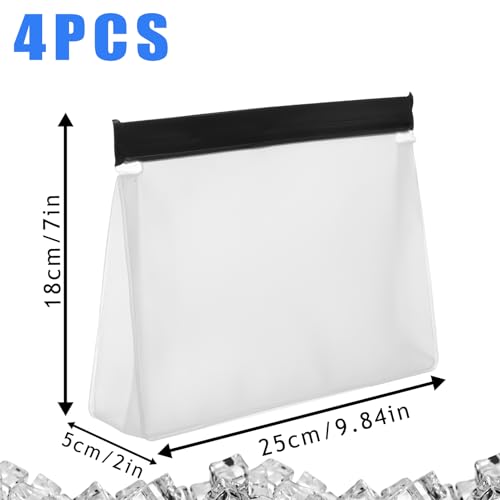 4 Pack Reusable Ice Storage Bags,Leak Proof Ice Bags With Secure Zip Close Design,Bpa-Free Ice-Bags,Free Lunch Bag,Durable Ice Bag,Freezer Storage Bag for Ice and Food Storage - size: 4pcs