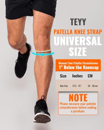 teyy 2PCS Patellar Tendon Support Strap for Knee Pain Relief (Beige) - color: Beige