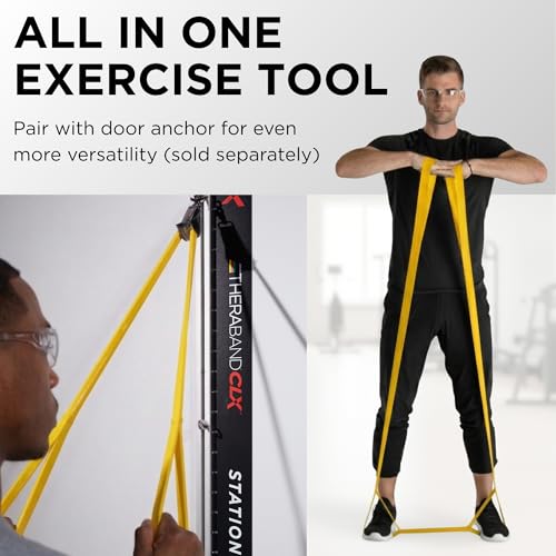 THERABAND CLX Resistance Band with Loops, 5-Foot Band - color: Level 1 / Light - Yellow