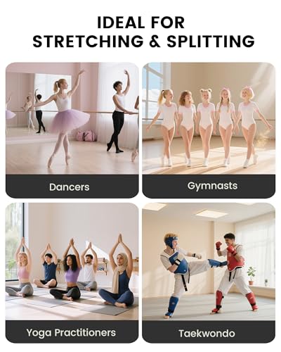 Split Machine, Leg Stretcher Splits Machine for Flexibility, 0-180° Adjustable Home Stretch Machine for Balle, Cheerleading Dance, Gymnastics and Other Sports, 330lbs Capacity - color: Black