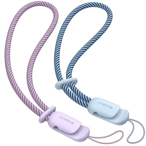 SURPHY 2 Pack Phone Lanyard, Phone Wrist Strap for Case, Camera Wrist Strap - color: Lilac & Cloud Blue