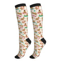 Avocado Compression Socks Women Men Knee High Stock for Running Work Support Nurses Travel - color: Cartoon Animals