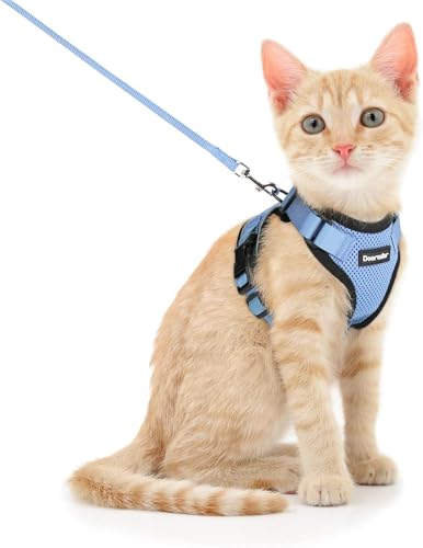 Dooradar Cat Harness and Leash Set, Adjustable and Escape Proof, Xs - color: Light Blue, size: Xs