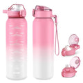 SLUXKE 17oz Insulated water bottles with 2 Lids (Straw and Chug Lid), 18/10 Stainless Steel Water Bottle BPA Free, Double Wall Vacuum Wide Mouth Insulated for Men, Women & Kids PINK WHITE - color: PINK WHITE, size: 17 Ounces