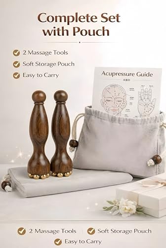 Eye Massager Tool Set, Wooden Facial Massage
