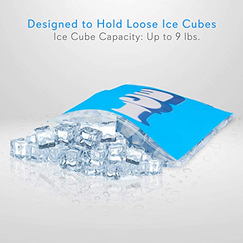 20pcs Ice Bag Cooler Pouches - Reusable and Resealable w/ Ziplock Seals, Holds up to 9lbs Ice Cubes or Food, Used as Cold or Hot Compress - NutriChef