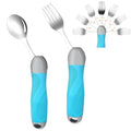 Weighted Utensils for Tremors & Parkinson's, Adaptive Eating Aids (Blue) - color: Blue