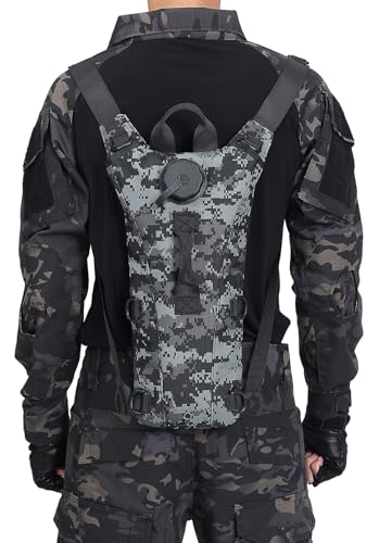 Tactical Water Hydration Pack Military 3L Water Bladder Carrier Backpack Leakproof for Running Jogging Cycling Hiking - color: Gray