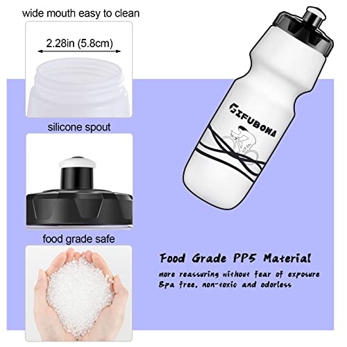Squeeze Sports Bottle 750ml, Leakproof Drinks Bottle, BPA Free - color: Black+White, size: 2‑Pack