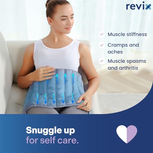 REVIX Extra Large Microwavable Heating Pad for Back, Moist Heat Wrap, Gray - color: Gray
