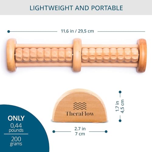TheraFlow Small Dual Foot Massager for Neuropathy - for Plantar Fasciitis Relief - Foot Roller for Foot Pain Relief | Feet Massager for Pain Relief and Circulation - Ideal Gifts for Mom