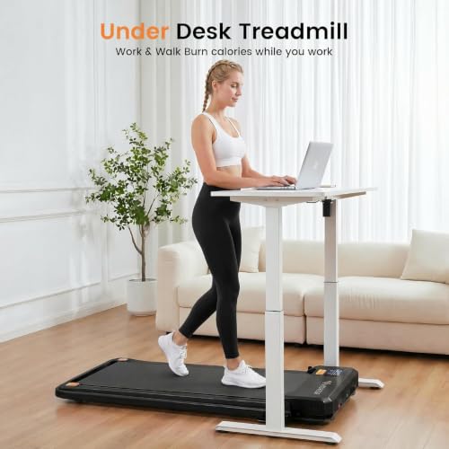 ANCHEER Walking Pad with Incline - Under Desk Treadmill with Handle Bar - color: Blackk1