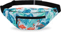 Large Fanny Pack Belt Bag with Adjustable Straps Waist Pack for Men Women - color: Flamingo Green, size: Large