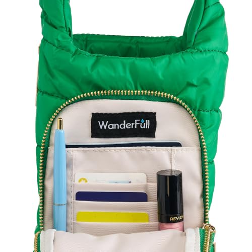WanderFull Original HydroBag HANDLE®, 40 oz Water Bottle Holder w/Strap - color: Kelly Green