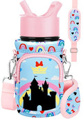Miss Adola Kids Water Bottle Carrier, 10-18 Oz - color: Rainbow Castle