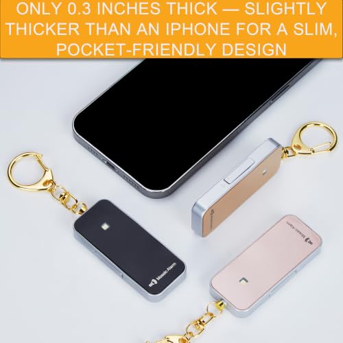 Ultrathin Personal Alarm Waterproof Replaceable Battery Strobe Light - color: Gold