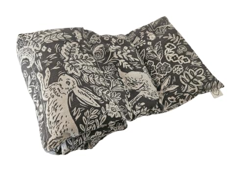 Microwavable LOVEwrap Neck & Shoulder wrap -Heated microwavable Warming Soothing Muscle Pain Relief Fatigue Relaxation - Unscented 6 x 24 - flaxsSeed - Black Rabbit Flowers - color: Mother Nature