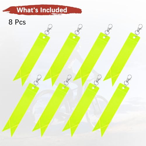Safety Reflector Pendants - Reflective Safety Keychain Gear with Clips Use for Backpack & Running & Cycling - color: Lemon Yellow