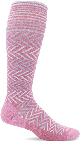 Sockwell Women's Chevron Moderate Graduated Compression Sock - color: Lotus, size: Small-Medium