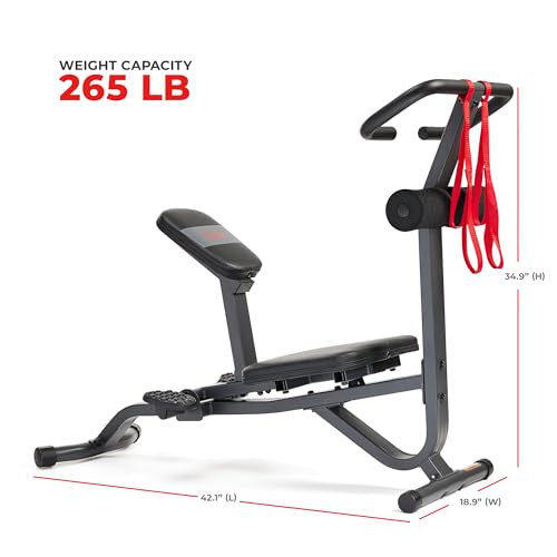 Sunny Health & Fitness Full Body Stretch Machine Back Stretcher Pivot Seat - color: Black