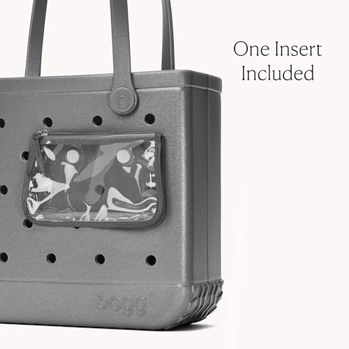 BOGG BAG Medium Tote – 15” x 12.5” x 5” – Essential Bags for Beach, Pool, Boat, Sports, Tailgating, Cruise, Travel - color: Silver Shimmer